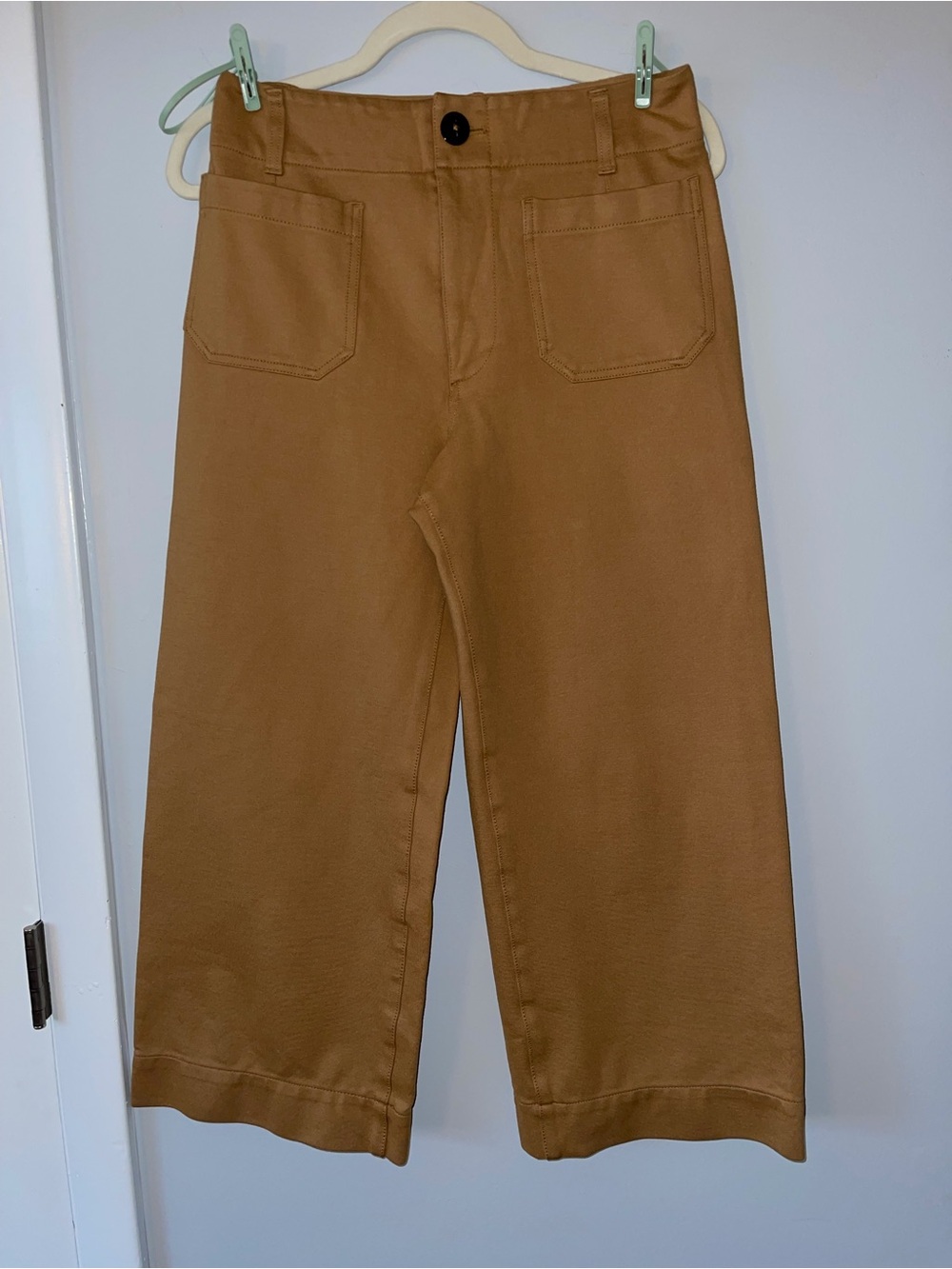 Maeve Wide-Leg Cargo Pants in Camel Brown